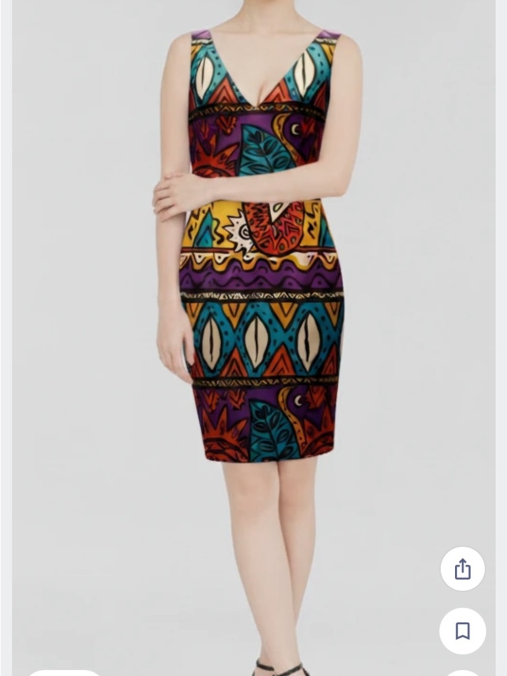 Exotic Print 100% silk dress. Gillian size 6 Beautiful cocktail dress